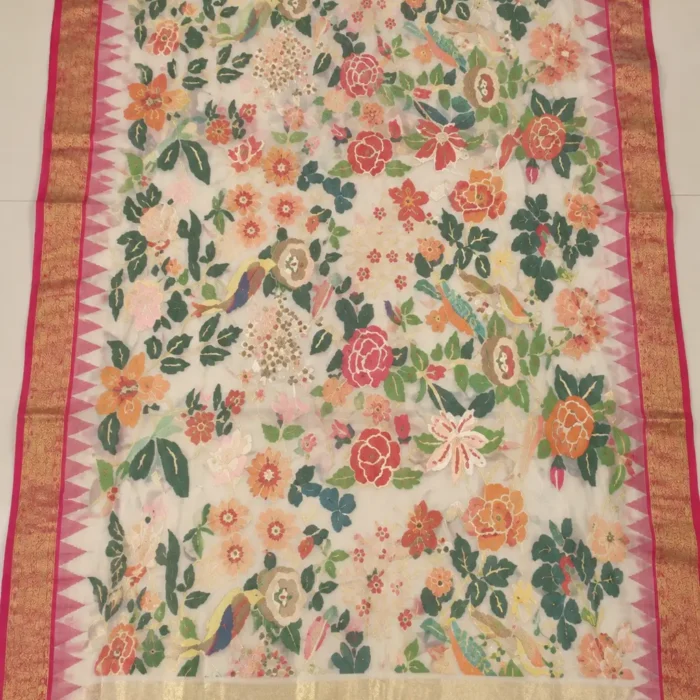Handloom Ponduru Jamdani All-Over Saree