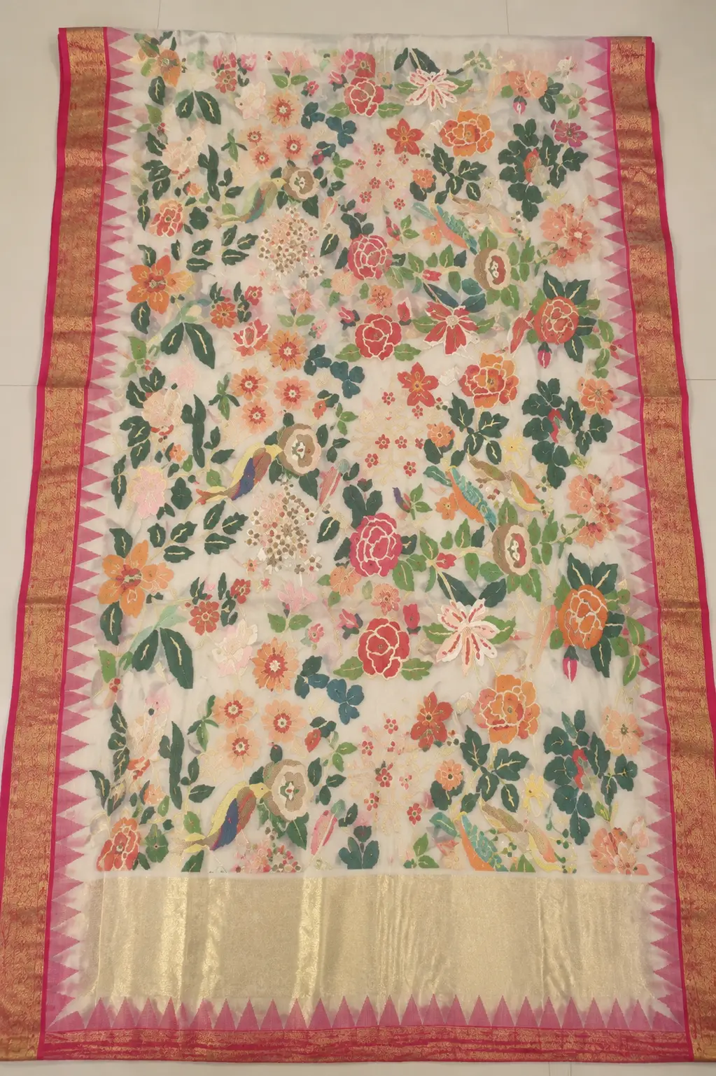 Handloom Ponduru Jamdani All-Over Saree