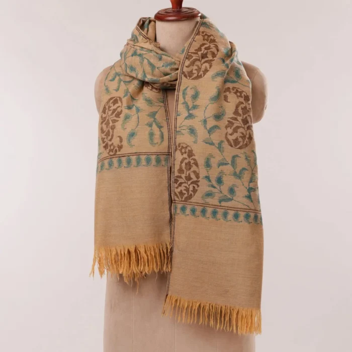 Camel Color Handwoven Kani Kashmiri Pashmina Shawl